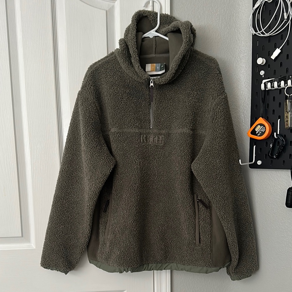 Kith Olive Green Sherpa Half-Zip Jacket